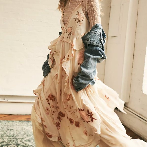 Free People Audrey Embroidered Maxi Dress - Picture 1 of 13